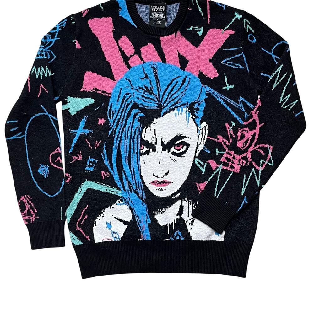 BoxLunch Arcane League of Legends Jinx Graffiti Knit Sweater S